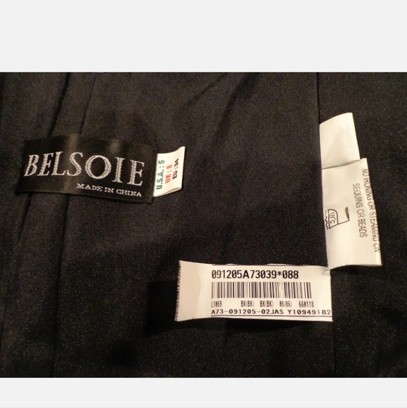 Belsoie long black formal fully lined dress size 6 - Picture 6 of 7